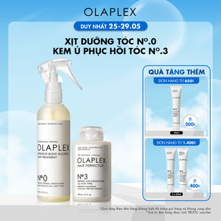 Sản phẩm dưỡng tóc Olaplex No.0 155ml + Kem ủ giúp phục hồi tóc hư tổn Olaplex No.3 100ml