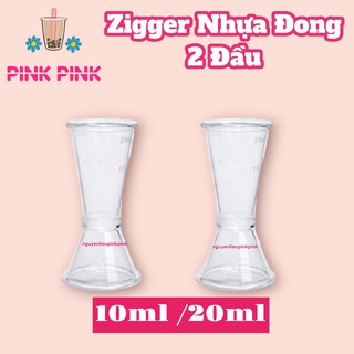 Zigger nhựa đong 2 đầu 10/20ml - ly đong 2 đầu nhựa - zigger 2 đầu pha chế nhựa