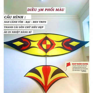 Diều 3m phối màu full cacbon khung nan siêu chịu gió
