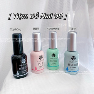 Bộ base top cứng móng top lì hoa hồng chai 15ml