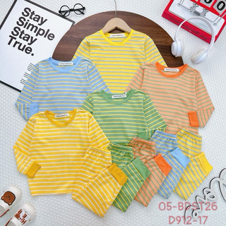 Bộ dài tay sọc dệt VISCO mặc ngủ siêu mát siêu mềm mịn cho bé trai bé gái size 90-170