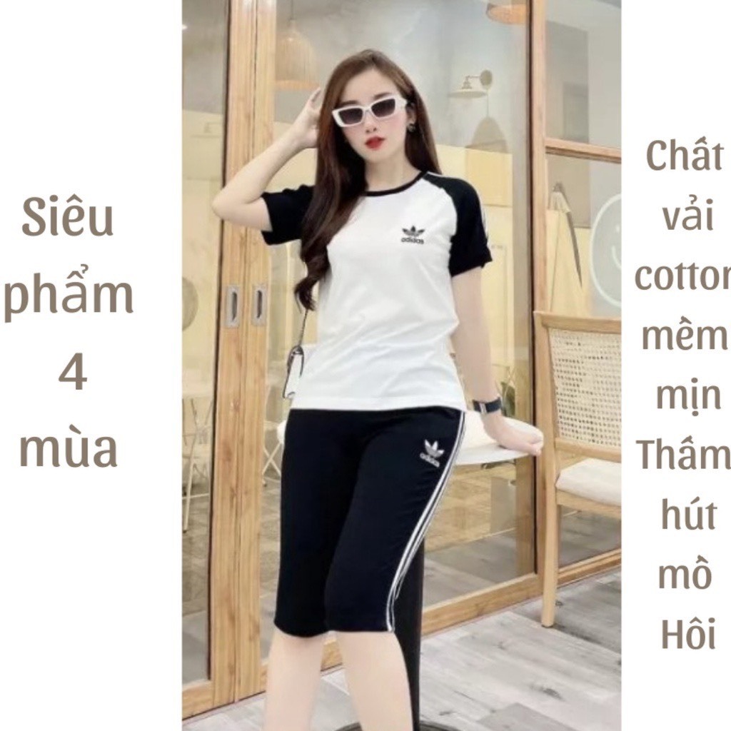 Sét bộ quần ngố lửng,bộ mặc nhà nữ phom dáng thể thao.vải cotton mịn thấm hút mồ hôi18:46/-strong/-heart:>:o:-(