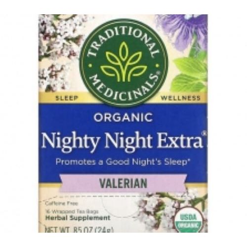 Traditional Medicinals, Organic Nighty Night Extra Tea, Valerian, 16 Wrapped Tea Bags