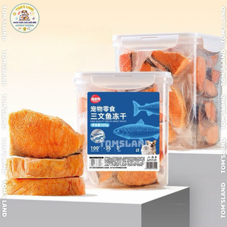Cá hồi sấy khô nguyên miếng cho chó mèo - 100% cá hồi thật - cá hồi sấy khô nguyên miếng cho thú cưng