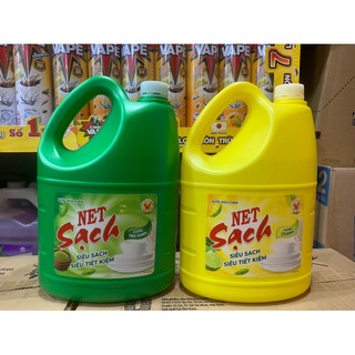Nước rửa chén net sạch can 3.8kg - mẫu mới
