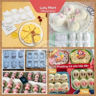 Khuôn silicon thỏ, heo, phô mai làm khúc bạch, thạch, pudding, kẹo dẻo, rau câu, tàu hũ, socola - lutu mart