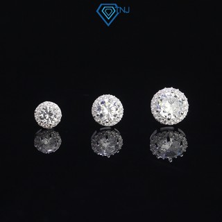 Bông tai bạc cho nam nữ đính đá cao cấp Cubic Zirconia bản nụ tròn size 6mm, 7mm, 8mm sang trọng BTA0104 - Trang Sức TNJ