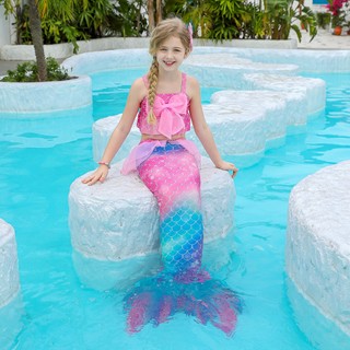   HỎA TỐC  Đồ bơi nàng tiên cá 3 món cho bé gái Set bikini đuôi tiên cá cho bé 