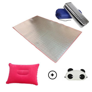 Combo thảm ngủ văn phòng có túi đựng + gối hơi + bịt mắt