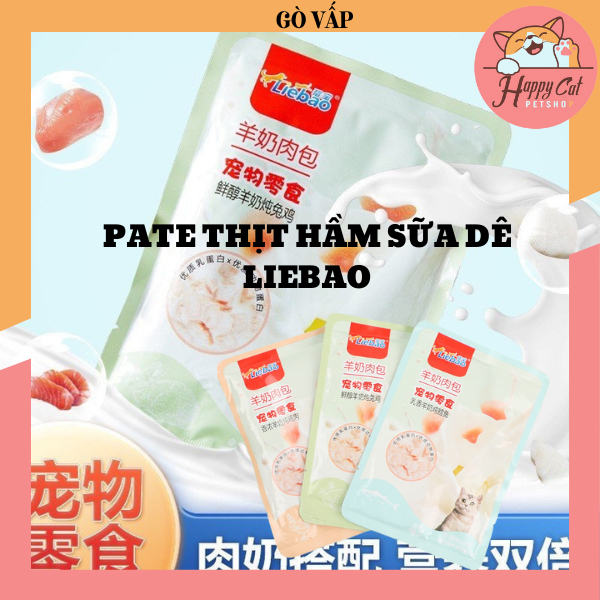 Pate Sốt Thịt Hầm Sữa Dê Liebao Gói 70gr Dành Cho Mèo Mọi Lứa Tuổi - Happy Cat