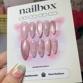 Nailbox mắt mèo ánh trăng hồng cutee