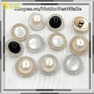 Set 10 chiếc nút ngọc, cúc cườm sang trọng 1.2cm, 1.5cm 1.8cm, 2cm, 2.5cm