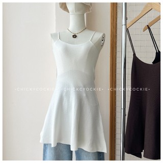 Áo len mỏng 2 dây form xòe