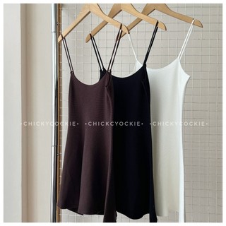 Áo len mỏng 2 dây form xòe