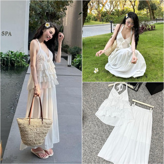 Set tơ yếm đính hoa kèm váy