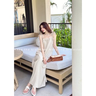 Đầm bí linen dáng dài