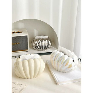 Hộp Đựng Khăn Giấy Hình Vỏ Sò Bằng Sứ Phong Cách Bắc Âu Decor Trang Trí Nhà Cửa