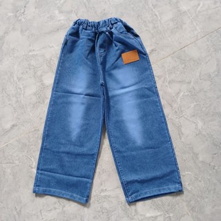 Quần jean dài ống xuông lưng chun cạp cho bé gái 18-50kg