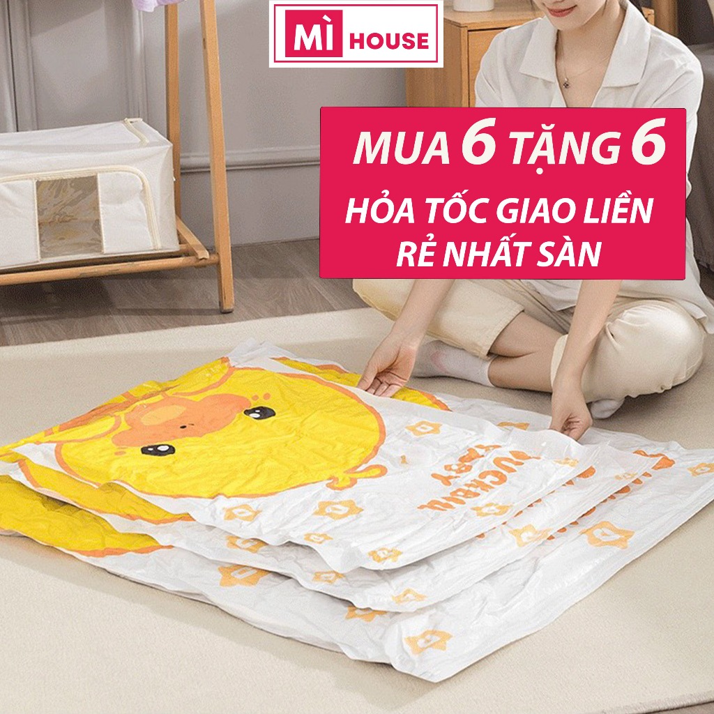 [6 TẶNG 6❤️] Túi Hút Chân Không Đi Du Lịch Đựng Quần Áo, Gấu Bông, Chăn Ga, Mền, Nệm Tiện Lợi - Mì House