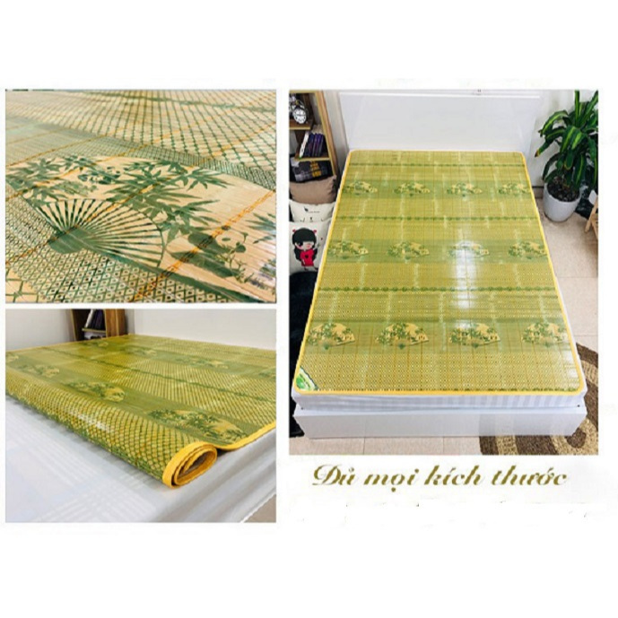 Chiếu tre/trúc 2mx2m2 chiếu cao bằng hoa/ chiếu gỗ hoa mùa hè tây bắc màu ngẫu nhiên