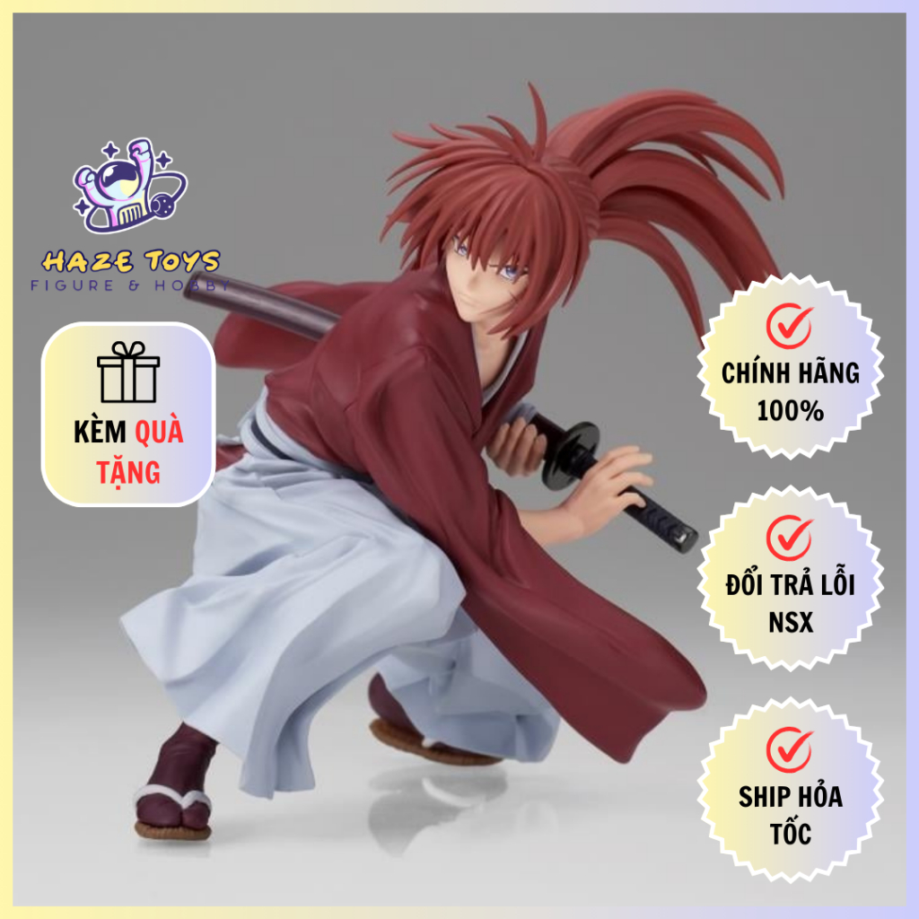 [Chính Hãng] Mô Hình Himura Kenshin, Rurouni Kenshin - Vibration Stars (Bandai Spirits) Figure