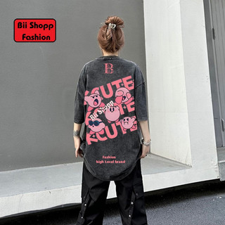 Áo Thun Loang đen Bii Heo/ Áo Phông Bii heo wash 100% cotton Local brand form rộng - tay lỡ - unisex