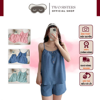 Set đồ ngủ 2 dây TWOSISTERS, bộ ngủ mùa hè cho nàng yêu sự đơn giản M14