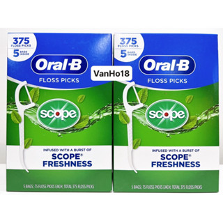 Cung/Tăm chỉ nha khoa Oral-B Floss Picks Charcoal, Glide Scope outlast 150, 75 cây/1 gói