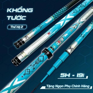 Cần câu tay Gama FX Khổng Tước 5H thế hệ 2 chuyên câu đơn đài chất liệu carbon+ tặng kèm 5 món phụ kiện