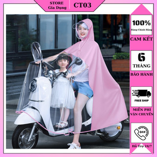 Áo mưa trong suốt,che phủ toàn thân, kèm kính chắn mưa,thiết kế thời trang cánh dơi 1đầu+2đầu loại dày Hàn Quốc - CT03