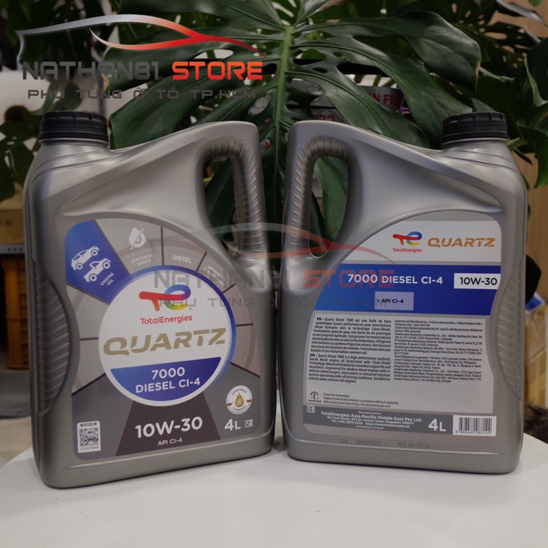 Dầu nhớt động cơ Diesel(Dầu) Chính hãng TOTAL QUARTZ D.7000 CI-4 10W30 Tổng hợp và phụ gia hiệu suất