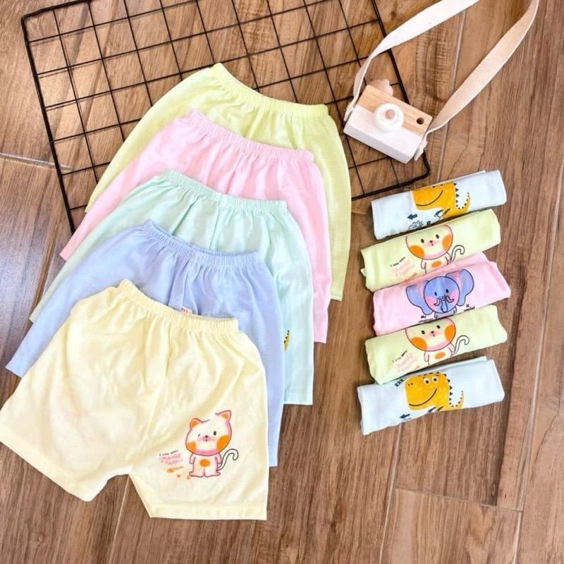 Quần Đùi Cotton In Hình Dễ Thương Cho Bé