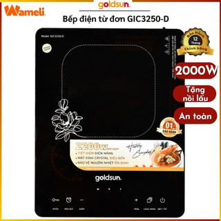Bếp điện từ đơn Goldsun mặt kính cường lực công suất 2200W có màn hình LED cảm ứng thông minh