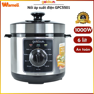 Nồi Áp Suất Điện Goldsun 6L Chất Liệu Inox 430 Cao Cấp Công Suất 1000W - GPC5501
