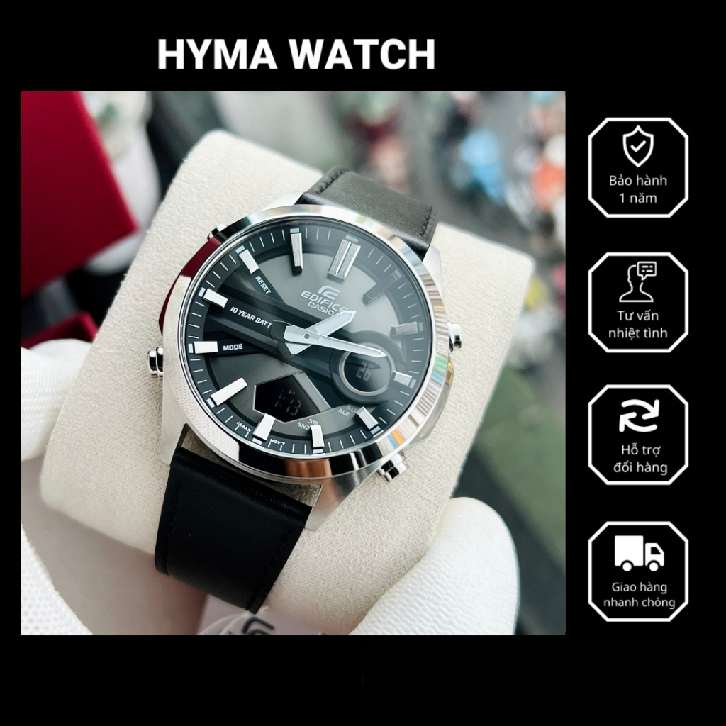 Đồng hồ Nam thể thao Casio Edifice C120L-8A Dây da Pin 10 năm Bảo hành 2 năm Hyma Watch