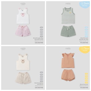 Nous Bộ ba lỗ cho bé 6m-3y }{ bộ ba lỗ cho bé trai bé gái cao cấp cute