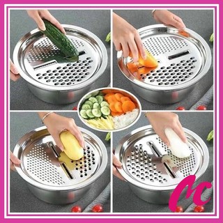 Bộ rổ, chậu kèm nạo rau củ quả inox đa năng 3in1 siêu tiện dụng- Buôn rẻ.com 00993