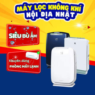 Máy lọc không khí Bù ẩm nội địa nhật. Có thêm ion giúp khử mùi, lọc sạch bụi siêu mịn bằng màng hepa