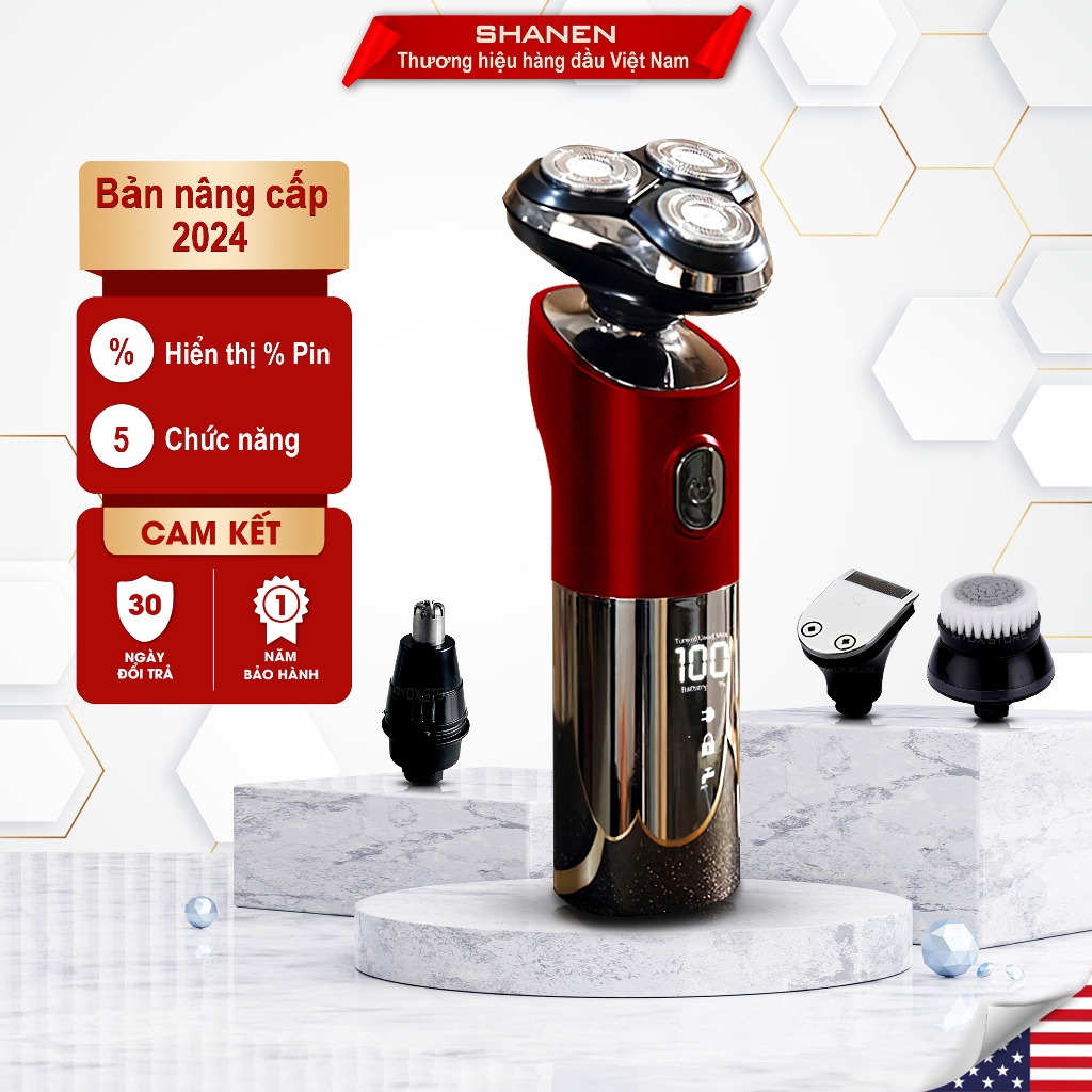 Máy cạo râu đa năng chính hãng SHANEN, Kết hợp tỉa lông mũi, tông đơ, massage mặt