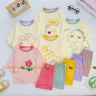 Bộ quần áo dài tay thun lạnh minkymom cho bé trai bé gái 6-17kg QN27