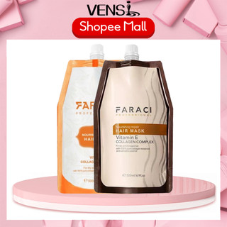 Kem ủ tóc Faraci Collagen VitaminE phục hồi tóc hư tổn chẻ ngọn siêu mềm mượt 500ML