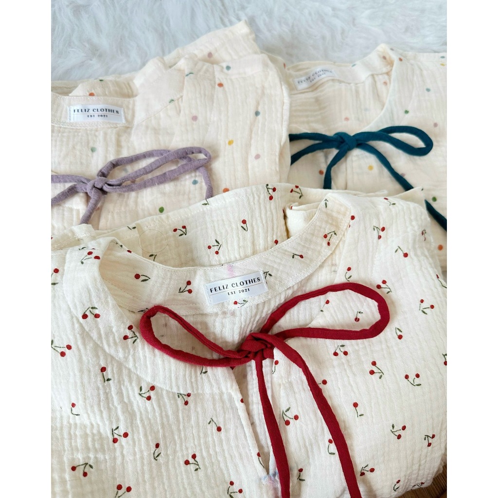 [Feliz Clothes - Link mới - Áo babydoll họa tiết nhiều màu đáng yêu]