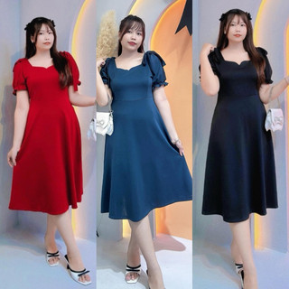 Đầm đính nơ vai Bigsize 60kg đến 95kg