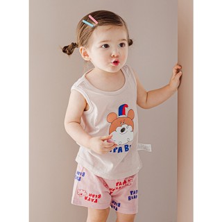[Cordi-i] Bộ quần áo trẻ em mùa hè hở tay cho bé trai/gái Papa Bear