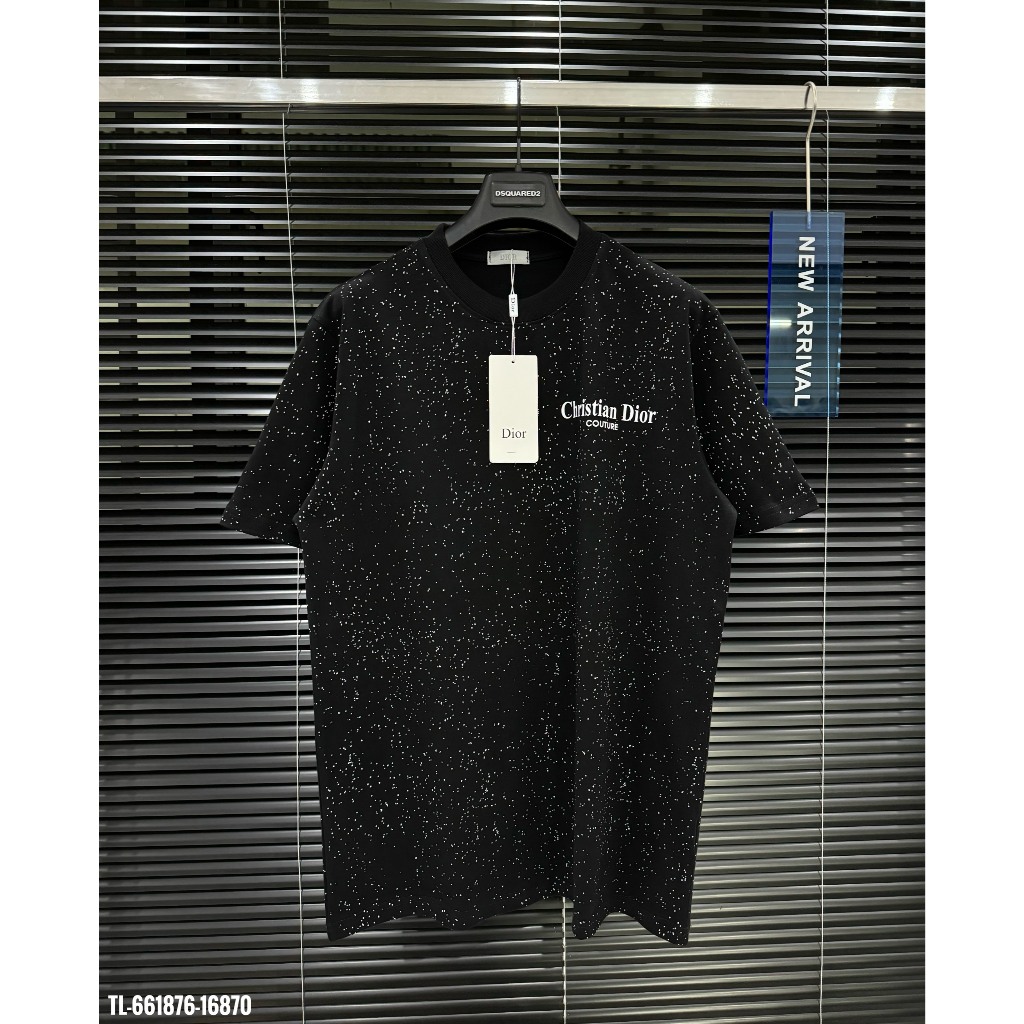 🔥Hot🔥Áo thun Dior in chữ phối vẩy sơn thiết kế hot trend Nam nữ New 2024