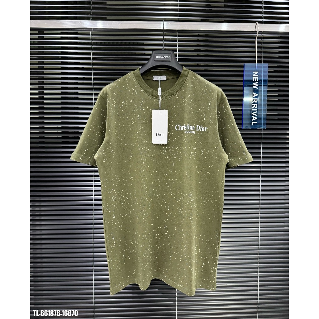 🔥Hot🔥Áo thun Dior in chữ phối vẩy sơn thiết kế hot trend Nam nữ New 2024