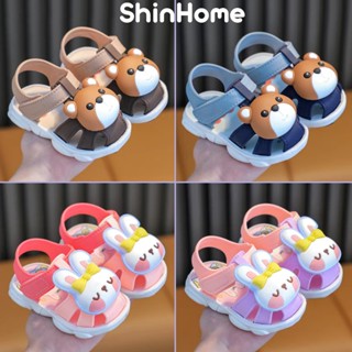 Dép sandal quai hậu trẻ em cho bé trai bé gái 1-3 tuổi ShinHome mẫu gấu thỏ (form to)