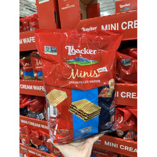Bánh xốp giòn loacker minis nhân kem mix 3 vị hazelnut - vanilla - chocolate bịt 80 gói 800g u.s.a