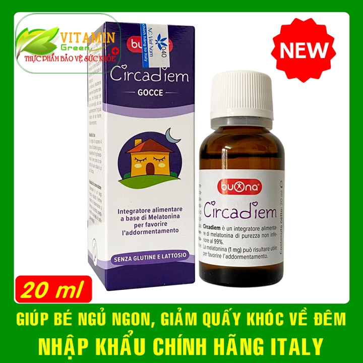 Siro giúp bé ngủ ngon Buona Circadiem melatonin 1mg giảm quấy khóc về đêm | Nhập khẩu chính hãng Ita