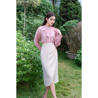 Áo sơ mi nữ cổ bèo tơ Nhật Chiffon